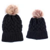 new arrivals parent child warm and windproof ny hats spiciform knitted fall outside hiking winter hat braid thick ny beanie hats