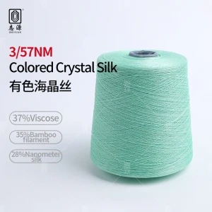 New Design 37% viscose + 35% bamboo Colored Crystal Silk Blended Yarn