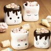 New Design Ceramic Lovely Coffee Mug Cartoon Marshmallow Mugs 4 PCS A Set Gift and Premium