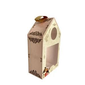 New design eco-friendly gold stamping luxury house shape candy packaging box