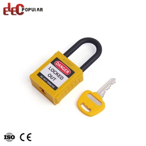 New Design Multi Color High Security Insulation Shackle Safety Padlock With Key