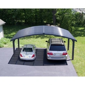 New design polycarbonate aluminum solar carport 2 car parking canopy tent
