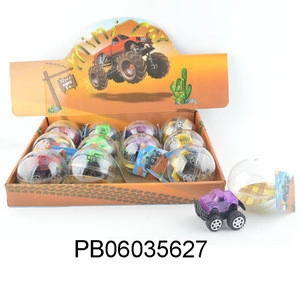 New designed transparent colored pull back off-road mini pickup truck toy in plastic egg packs for sale PB06035627