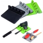New Heat Resistant Ladle Fork rest, Non-slip Silicone Cooking Utensil Rest, Spoon Holder