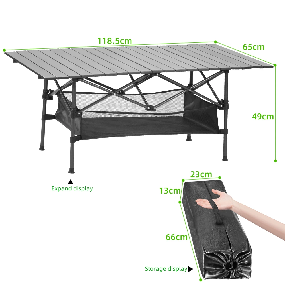 New outdoor folding table portable hiking camping barbecue table light aluminum table