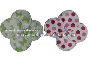 New Pattern Reusable Nursing Breast Pads Water Proof 3 Layers Bamboo Milk Pads
