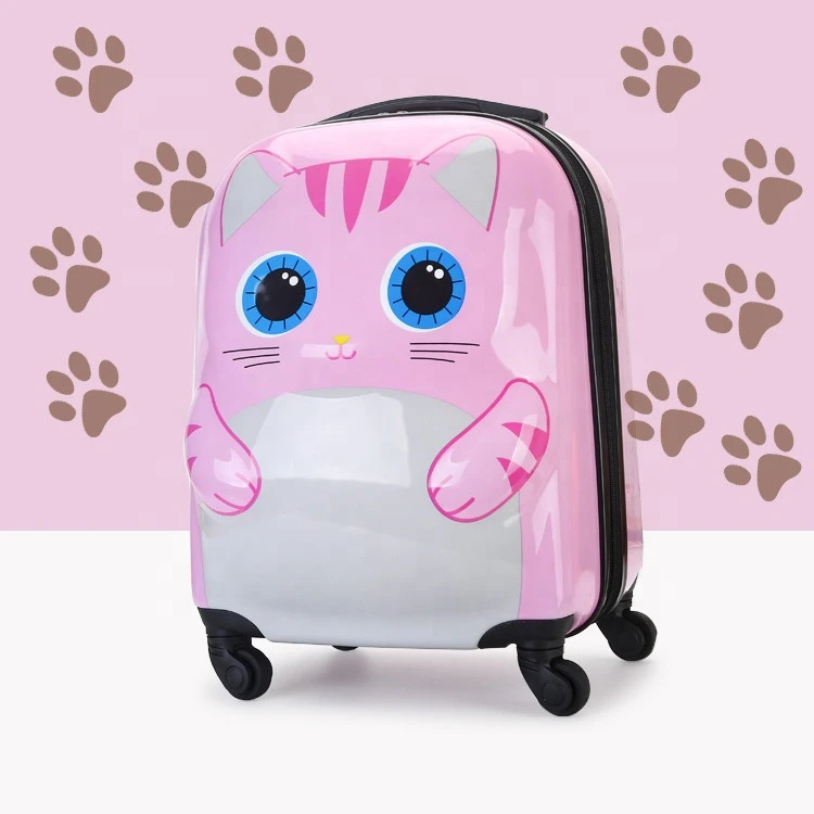 New portable cute 3D Animal 18 inch luggage for child kids anti theft suitcase small