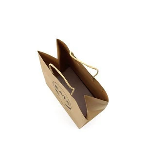 New promotion custom logo brown kraft food packaging bags with paper rope