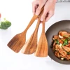 Newest Customized Logo Teak Wood Spatula Soup Spoon 4 Piece Food Grade Cooking Tools Serving Kitchen Utensils Set