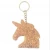 Import newest design unicorn twinkling paillette original keychain key for handbags from China