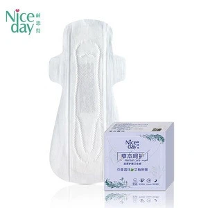 Niceday Over Night Use Female Pads Herbal Chip Sanitary Napkins Name Brand Feminine Hygiene 330mm 7pcs/bag