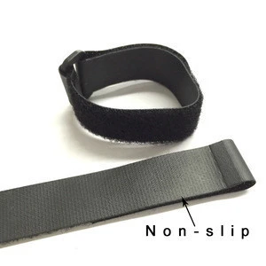Non-slip customized printed coated adjustable nylon rubber webbing hook loop strap with plastic buckle