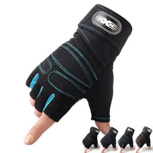Non-slip fitness glove half finger nylon racing glove for cycling
