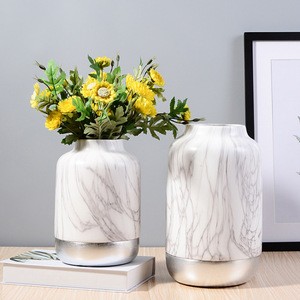 Northern Europe Creative Ceramic Vase Modern Simple Marble Porcelain Flower Arrangement For Household Hotel Deco