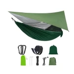 Nylon Jungle Outdoor Portable Camping Hammock With Mosquito Net And Rain Fly Tarp /Mosquito Net Tent Tree Straps