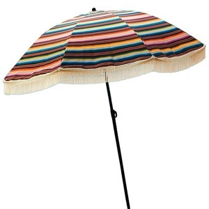 OEM Fantastic luxury uv protection tassel fringe beach umbrella with tassels
