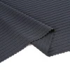 OEM service plain dyed black rib knit spandex fabric stretch rib nylon for top