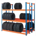 OEM warehouse storage stacking movable metal steel tube made truck tire storage tyre stillage rack
