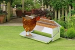 Outdoor Galvanized Steel Auto Chicken Feeder Chickens just step up and chow down!