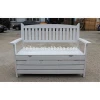 Outdoor Garden White Long Bench with Open Seat