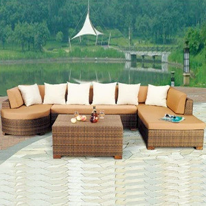 Outdoor Resin Wicker Poly Rattan Garden Furniture Sectional Lounge Sofa