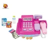 Plastic girls pretend play electronic cash register toy with money