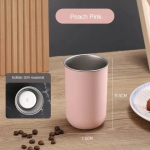 Plastic outer plastic inner steel double-layer insulated reusable coffee cup thermos water cup stainless steel with lid