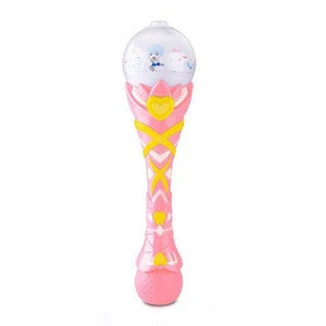 Plastic summer automatic magic light up bubble wand stick toy