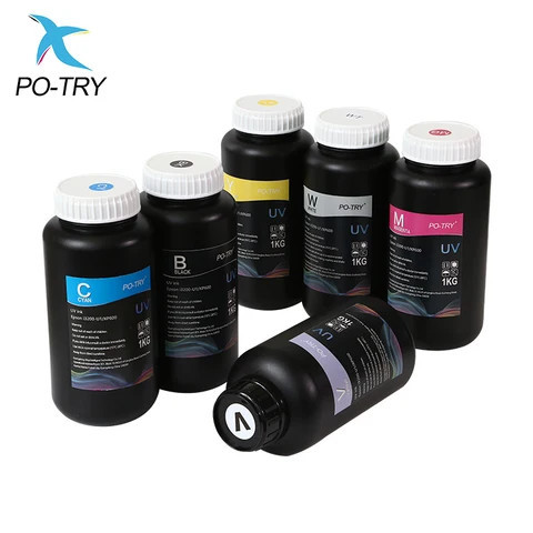 Try Ink Buy Po-try Factory Price 1l Universal Color Bottle Uv Ink Dx5 Dx6 Dx7 ...
