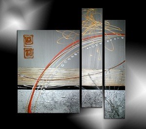 popular abstract modern Factory supply decorative oil painting with 3pcs panel painting