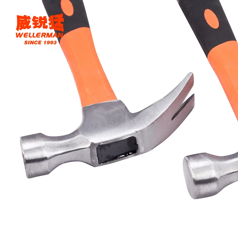 Popular Steel Pipe Sprayed With Plastic Curve Nail Fiberglass Multipurpose High Quality Claw Hammer