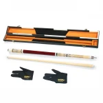Popular Style Billiard Pool Accessory Kit 1/2 cue case + 1 piece Pool cue stick + a pair of billiard gloves