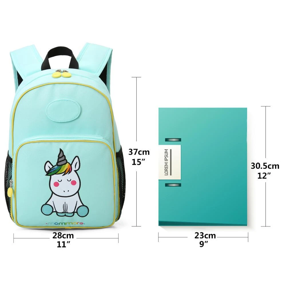 Portable lightweight cute cartoon unicorn children schoolbag kids school bags for boys girls