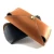 Import Portable sunglass bag leather eye glass case monogram handmade real cowhide with snap button closure sunglasses pouch leather from China