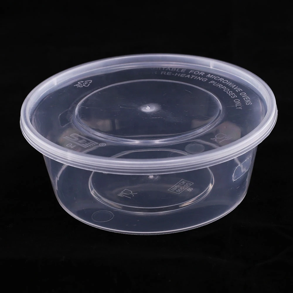 pp take away packing transparent round microwave safe  mini small disposable pp plastic round container with lids