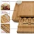 Import premium custom odm square rectangle large bamboo acacia cheese and bread board platter serving tray and draw fork knife box set from China