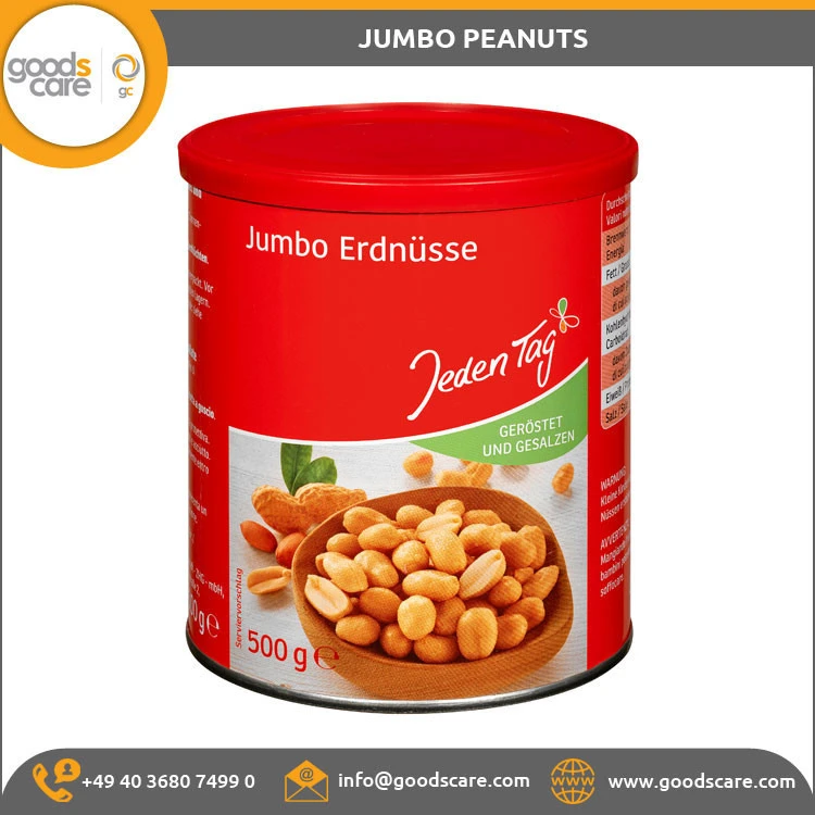 Private Label Top Selling Delicious Taste Jumbo Peanuts Snack 500g Can Made in Germany