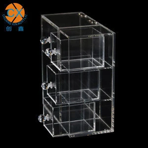 Professional Standard Acrylic 5 Drawers Cube Makeup Organizer Clear Box Cosmetic Cases