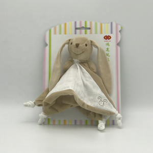 Promotion cartoon Baby Rattles Toy Animal Head Comfort Towel