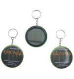Promotion custom logo gifts small pocket makeup mirror with key ring
