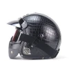 PU leather motorcycle helmet with goggle masks for retro motorcycle