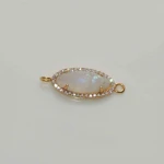 Rainbow Moonstone CubiC Zirconia Connector Finding Gemstone Jewelry Supplier
