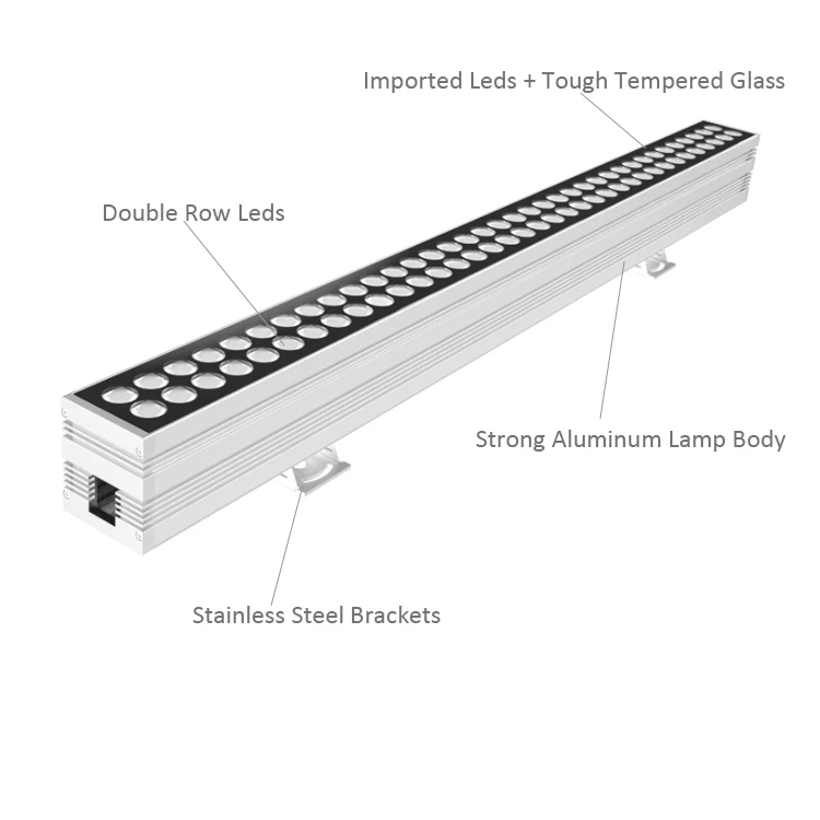 RDM remote device management 120W High power DMX RGBW Wall washer Led light IP67 DC36V facade outdoor led wall washer light