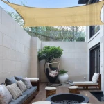 Rectangle Triangle Sun Shade Sail Shade Net Patio Shading Cloth Garden Awning Outdoor Sun Canopy Sand Grey Black Green Blue