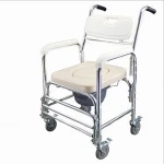 Rehabilitation Therapy Supplies bath toilet chair with wheels commdoe wheelchair for disabled  MK04016