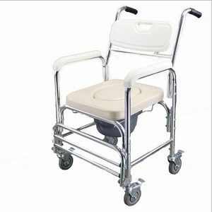 Rehabilitation Therapy Supplies bath toilet chair with wheels commdoe wheelchair for disabled  MK04016