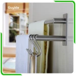 Removable bathroom metal hotel balfour 2-tier shelf with towel bars towel bar set