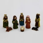 Resin Religious Children's First Christmas Table Top Nativity Set Figurines