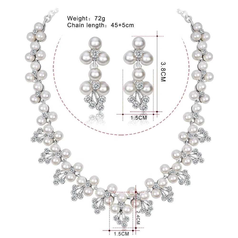 Rhinestone Bridal Luxury Fashion Elegant High-end Custom Necklace and Earring Set
