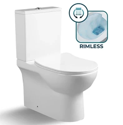Rimless Two Piece Toilet Water Closet Bathroom Set Toilet Bowl
